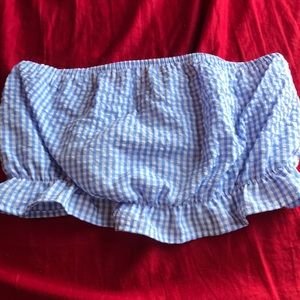 NWT blue gingham tube top